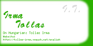 irma tollas business card